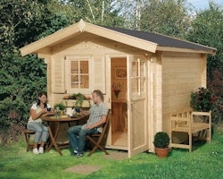 Weka Gartenhaus Premium28 FT mit Vordach (20 cm) - 28 mm