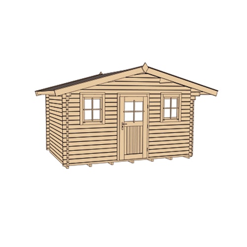 Weka 45 mm Gartenhaus 135 mit Vordach (60 cm)