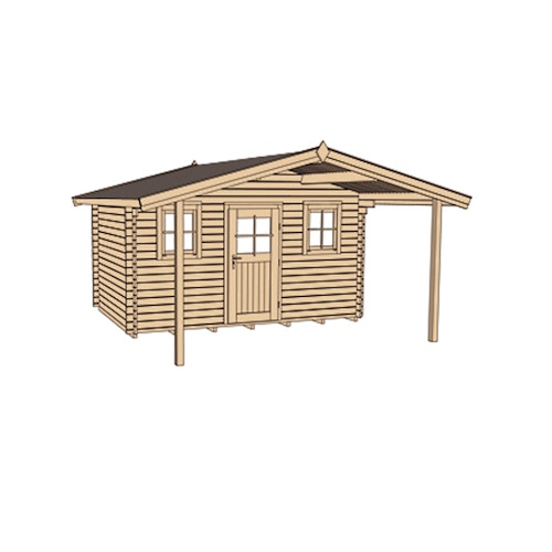 Weka 28 mm Gartenhaus 110 A mit Vordach (200 cm)