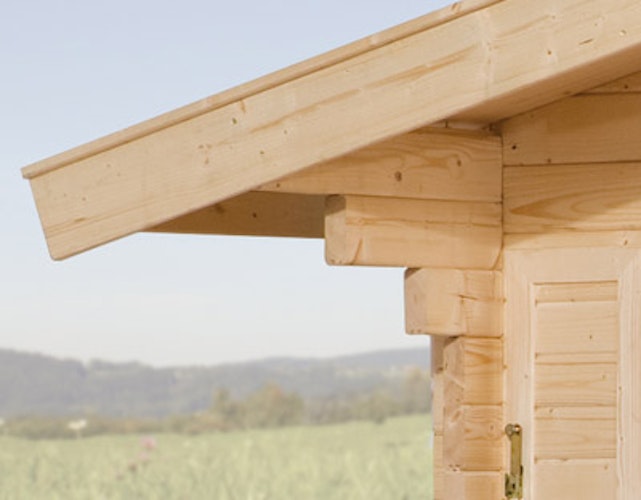 Weka 45 mm Gartenhaus 135 mit Vordach (60 cm)