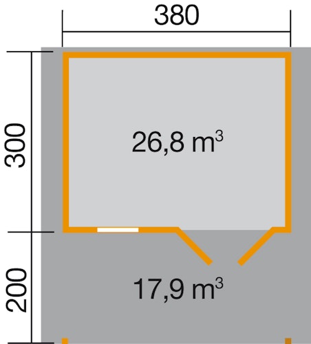 Weka 45 mm Gartenhaus 136 A mit Vordach (200 cm)
