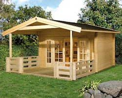 Weka 45 mm Weekendhaus 137 B mit Terrasse +Vordach