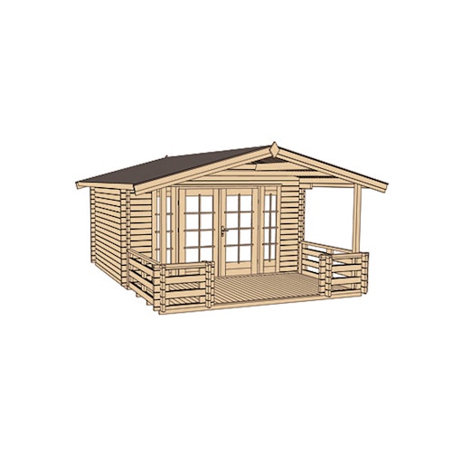 Weka 45 mm Weekendhaus 137 B mit Terrasse +Vordach