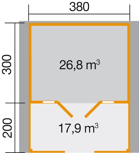 Weka 45 mm Weekendhaus 137 B mit Terrasse +Vordach