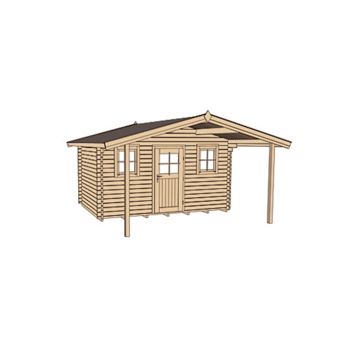 Weka 45 mm Weekendhaus 138 A mit Vordach (200 cm)
