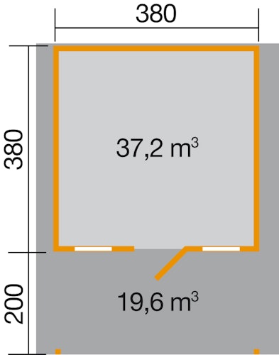 Weka 45 mm Weekendhaus 138 A mit Vordach (200 cm)