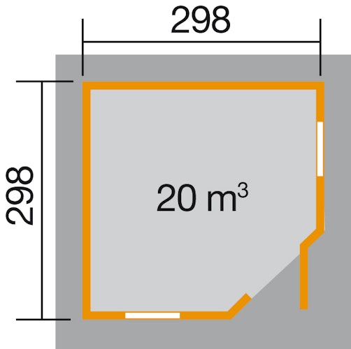Weka 28 mm Gartenhaus 149 5-Eck