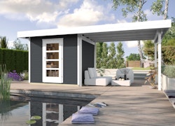 Weka Gartenhaus Designhaus wekaLine 172 B mit Anbau (295 cm)