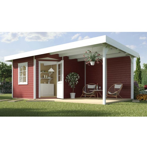 Weka Designhaus 213 B 28 mm inkl. 300 cm Anbau