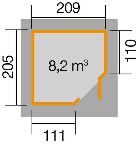 Weka 21 mm Gartenhaus 229 Eckhaus