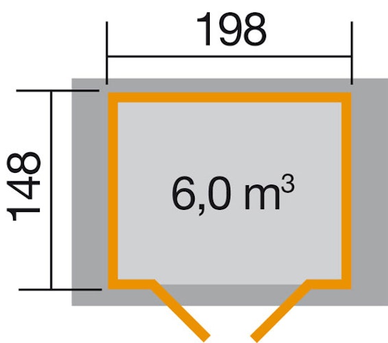 Weka 19 mm Gartenhaus 316 - Doppeltür