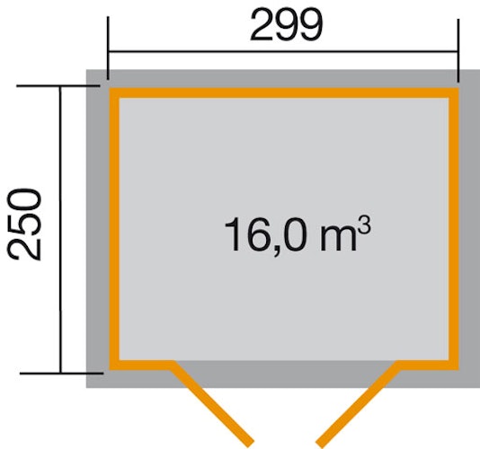 Weka 19 mm Gartenhaus 323