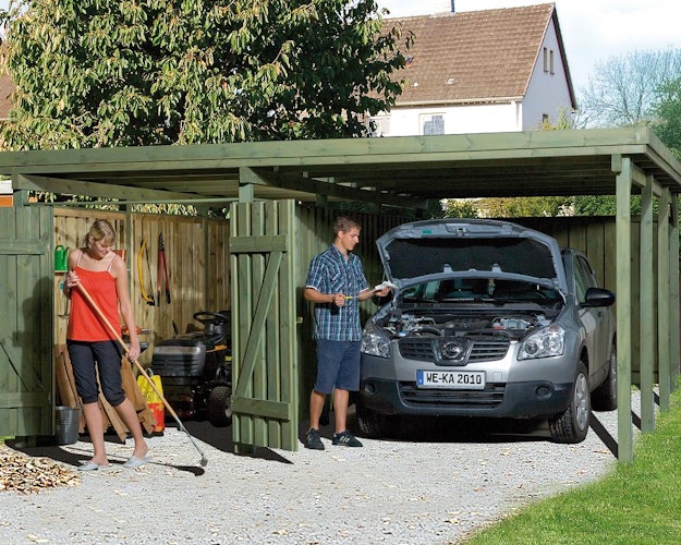 Weka Carport 607 inkl. Geräteraum 1/2/3
