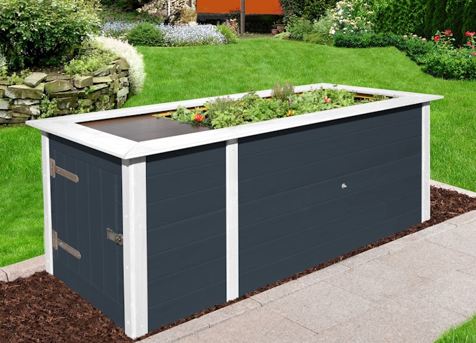 Weka Profi-Hochbeet 669 mit Stauraum und Ablage