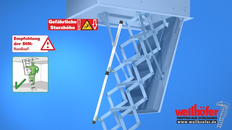 Wellhöfer  Teleskop-Handlauf für Scherentreppe Liliput