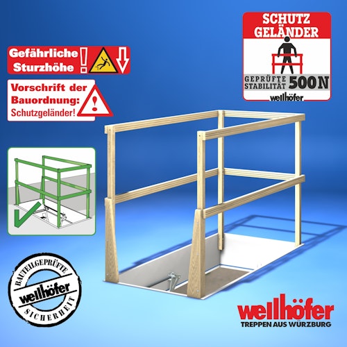 Schutzgeländer für Wellhöfer Bodentreppe - max. 140 x 70 cm