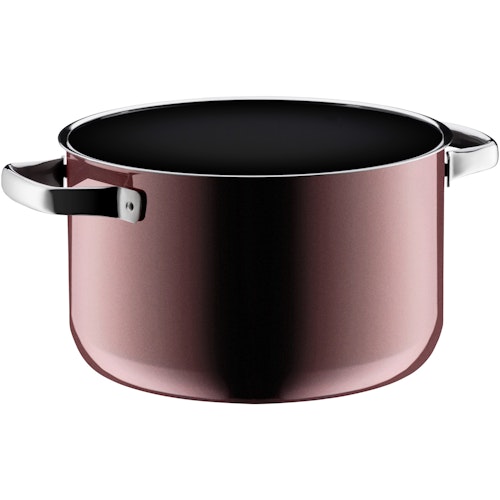 WMF Fusiontec Mineral Fleischtopf mit Glasdeckel, 24 cm, Rose Quartz