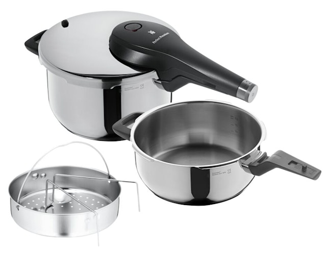 WMF Perfect Premium One Pot Schnellkochtopf-Set mit Dampfgareinsatz, 22 cm, 4,5 und 3,0 Liter