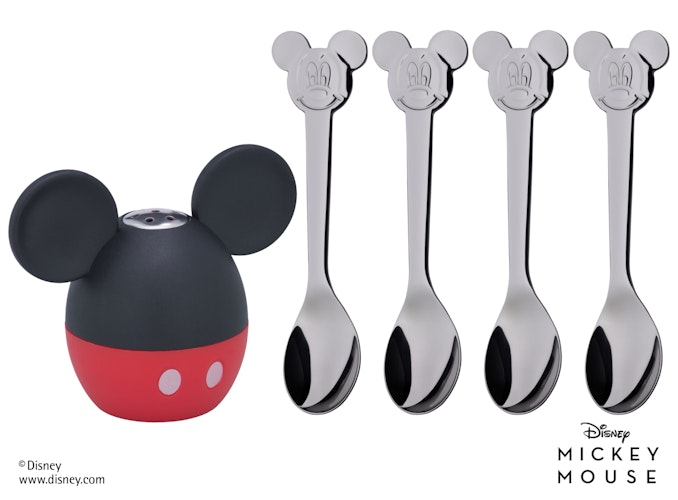 WMF Salzstreuer Mickey Mouse mit vier Löffeln S
