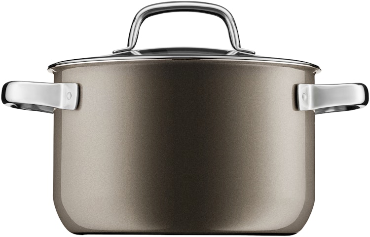 WMF Fusiontec Mineral Fleischtopf mit Glasdeckel, 20 cm, Dark Brass