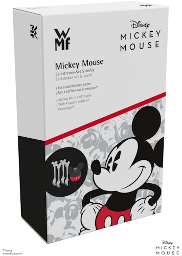 WMF Salzstreuer Mickey Mouse mit vier Löffeln S