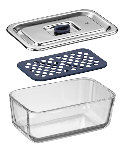 WMF Frischhalte- und Serviersystem-Set 3-teilig Top Serve mit Abtropfgitte