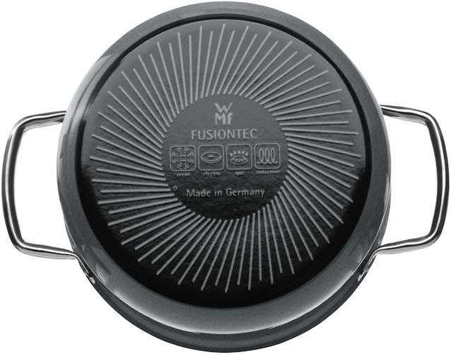 WMF Fusiontec Mineral Fleischtopf mit Glasdeckel, 24 cm, Platinum