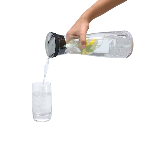WMF Wasserkaraffe 1,0 l schwarz Basic mit 2 Fruchtspießen