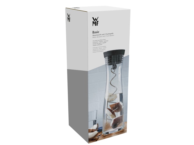 WMF Wasserkaraffe 1,0 l schwarz Basic mit 2 Fruchtspießen
