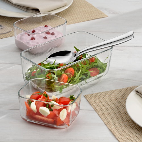 WMF Frischhalte- und Serviersystem-Set 3-teilig Top Serve mit Abtropfgitte