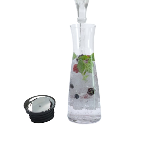WMF Wasserkaraffe 1,0 l schwarz Basic mit 2 Fruchtspießen