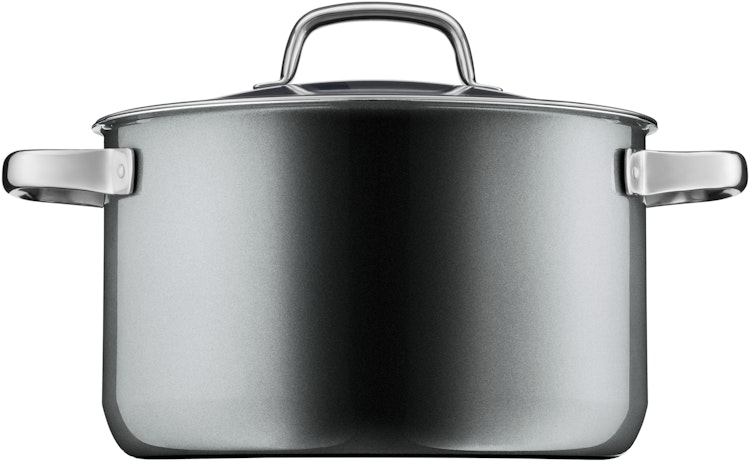 WMF Fusiontec Mineral Fleischtopf mit Glasdeckel, 24 cm, Platinum