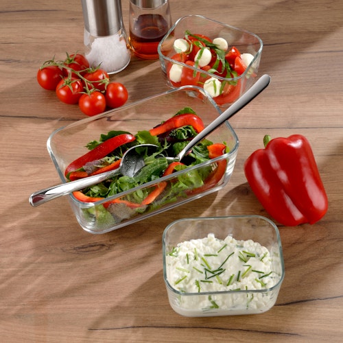 WMF Frischhalte- und Serviersystem-Set 3-teilig Top Serve mit Abtropfgitte