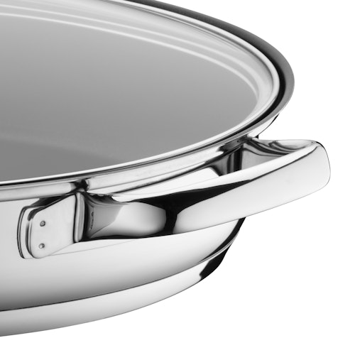 WMF Gourmet-/Fischpfanne mit Glasdeckel, oval, 38 x 26 cm