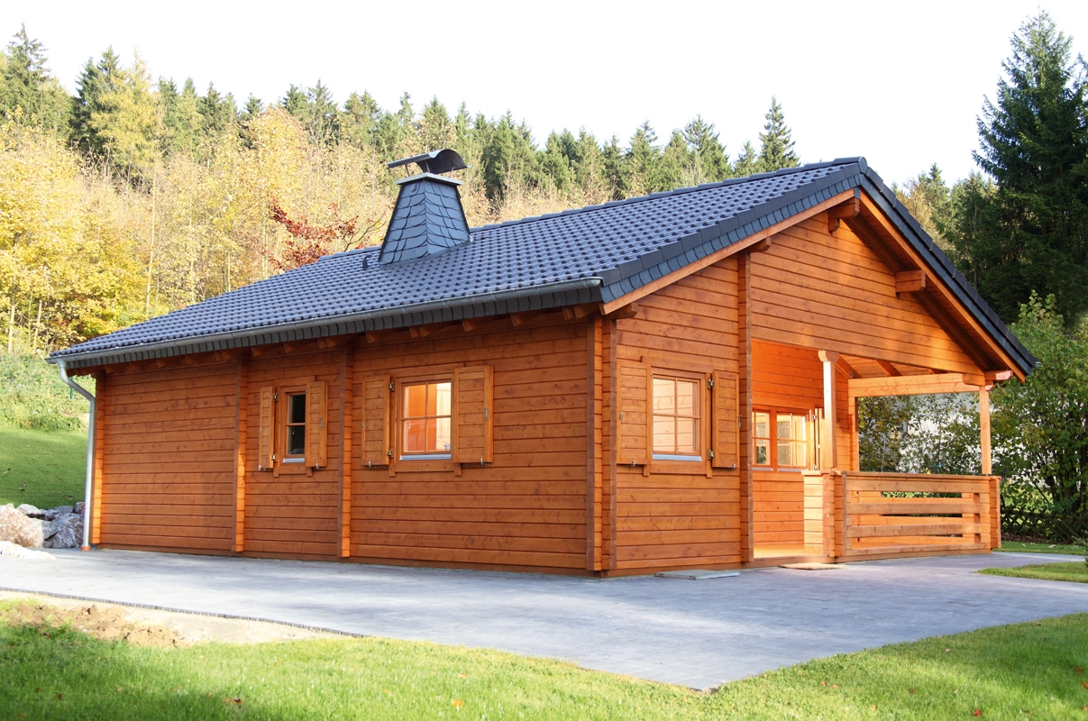 Vorschaubild Galerie Wolff Finnhaus Gartenhaus Ferienhaus Vogelsberg inkl. gratis Fundamentanker/Pads