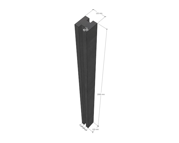 WWOO Beton-Mittelpfosten, anthrazit 200x11,5x11,5 cm
