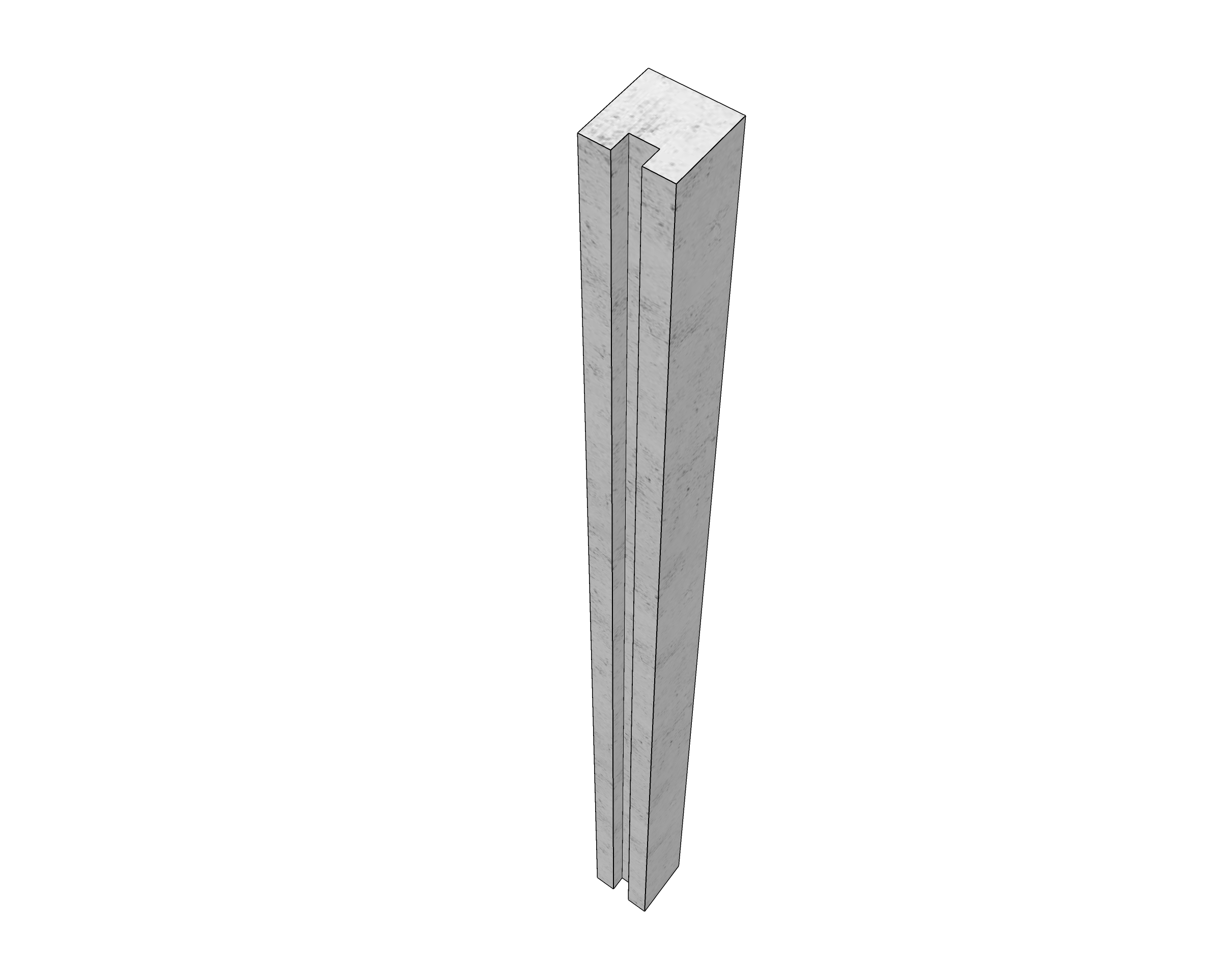 Vorschaubild Galerie WWOO Beton-Endpfosten, hellgrau 240x11,5x11,5 cm
