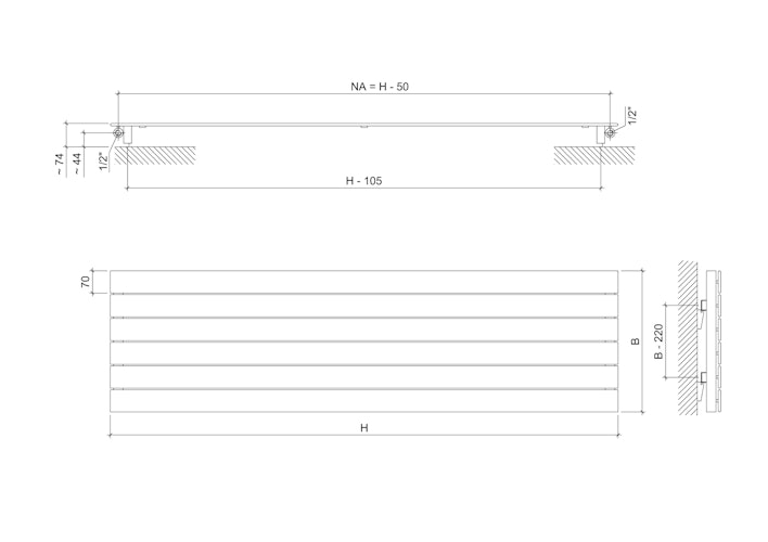 Ximax Raumheizkörper P1 horizontal weiß Bild