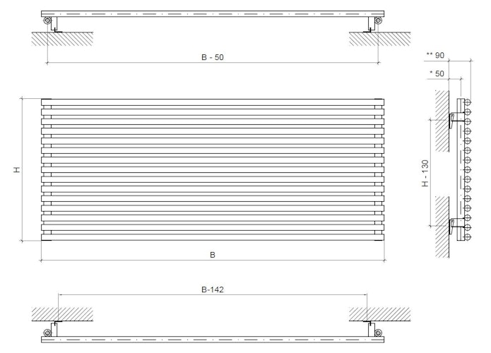 Ximax Raumheizkörper GAMBA (Horizontal)