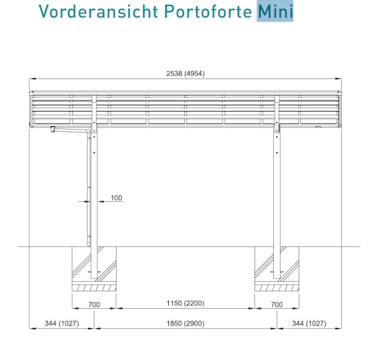 Ximax Carport Portoforte Typ 60 Mini 495 x 201 cm
