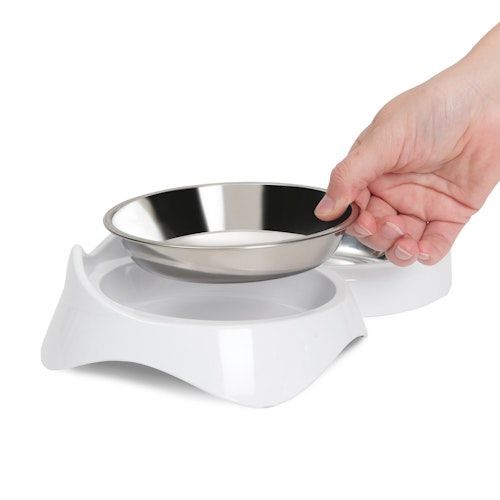 catit Pixi Doppelnapf 2 x 200 Milliliter weiß Katzenfutternapf