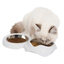 Vorschaubild catit Pixi Doppelnapf 2 x 200 Milliliter weiß Katzenfutternapf