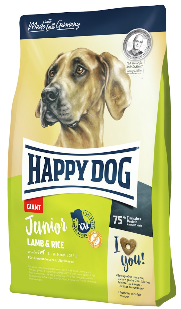 HAPPY DOG Supreme Young Junior Giant Lamb & Rice Hundetrockenfutter 15 Kilogramm