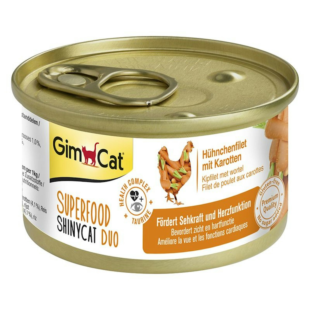 GimCat Superfood ShinyCat Duo 70 Gramm Katzennassfutter 24 x 70 Gramm Hühnchenfilet mit Karotten