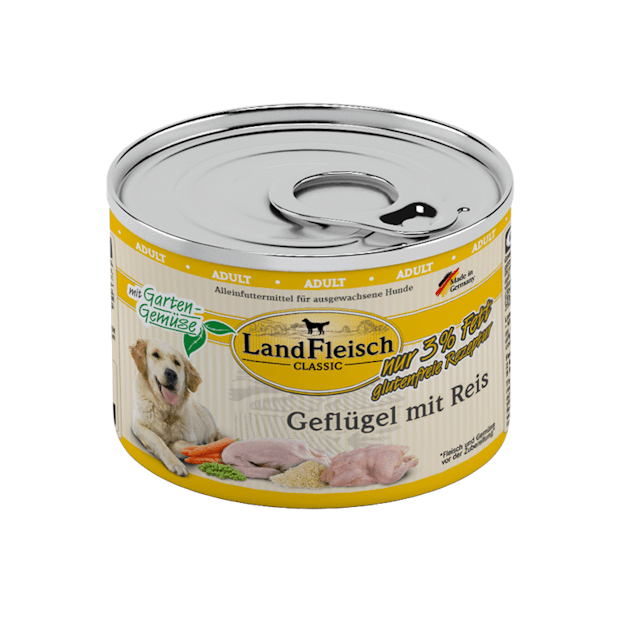 LandFleisch Hund Classic Geflügel mit Reis & Gartengemüse exta mager 6 x 195gVorschaubild