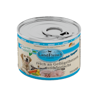 LandFleisch Hund Classicgeflügelherzen & Seelachs mitgartengemüse 6x195g