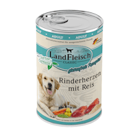 LandFleisch Hund Classic Rinderherzen mit Reis &gartengemüse 6x400g