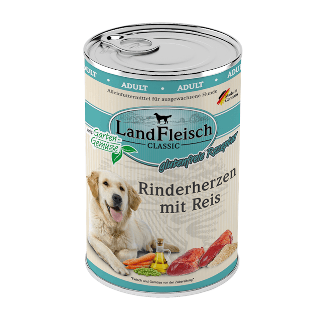 LandFleisch Hund Classic Rinderherzen mit Reis & Gartengemüse 6 x 400gVorschaubild