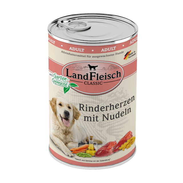 LandFleisch Hund Classic Rinderherzen mit Nudeln & Gartengemüse 6 x 400gVorschaubild