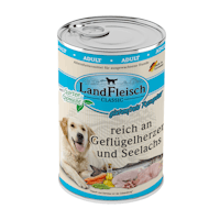 LandFleisch Hund Classicgeflügelherzen & Seelachs mitgartengemüse 6x400g